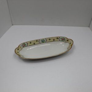 Antique Bone Chine Handpainted Nippon Oval Dish